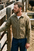 Freenote Cloth - Faro Jacket 10 Ounce Tobacco Waxed Canvas with Red Southwest body Lining