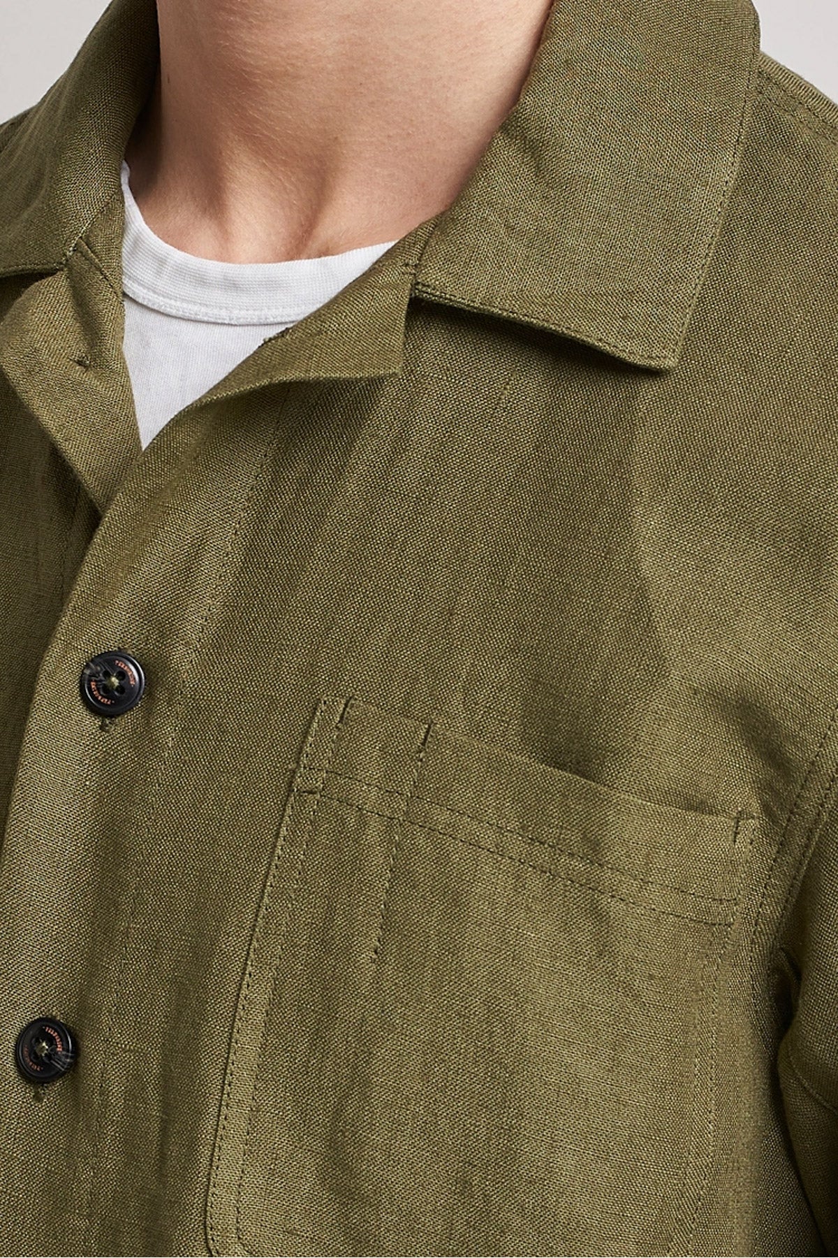 Peregrine - Grange Linen Jacket in Moss