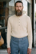 Maglificio GRP - Casa Isaac Alpaca/Merino Wool Blend Henley in Ecru