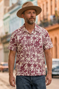 Hen's Teeth - HTM-S2 Light Canvas Short Sleeve Shirt with botanical print