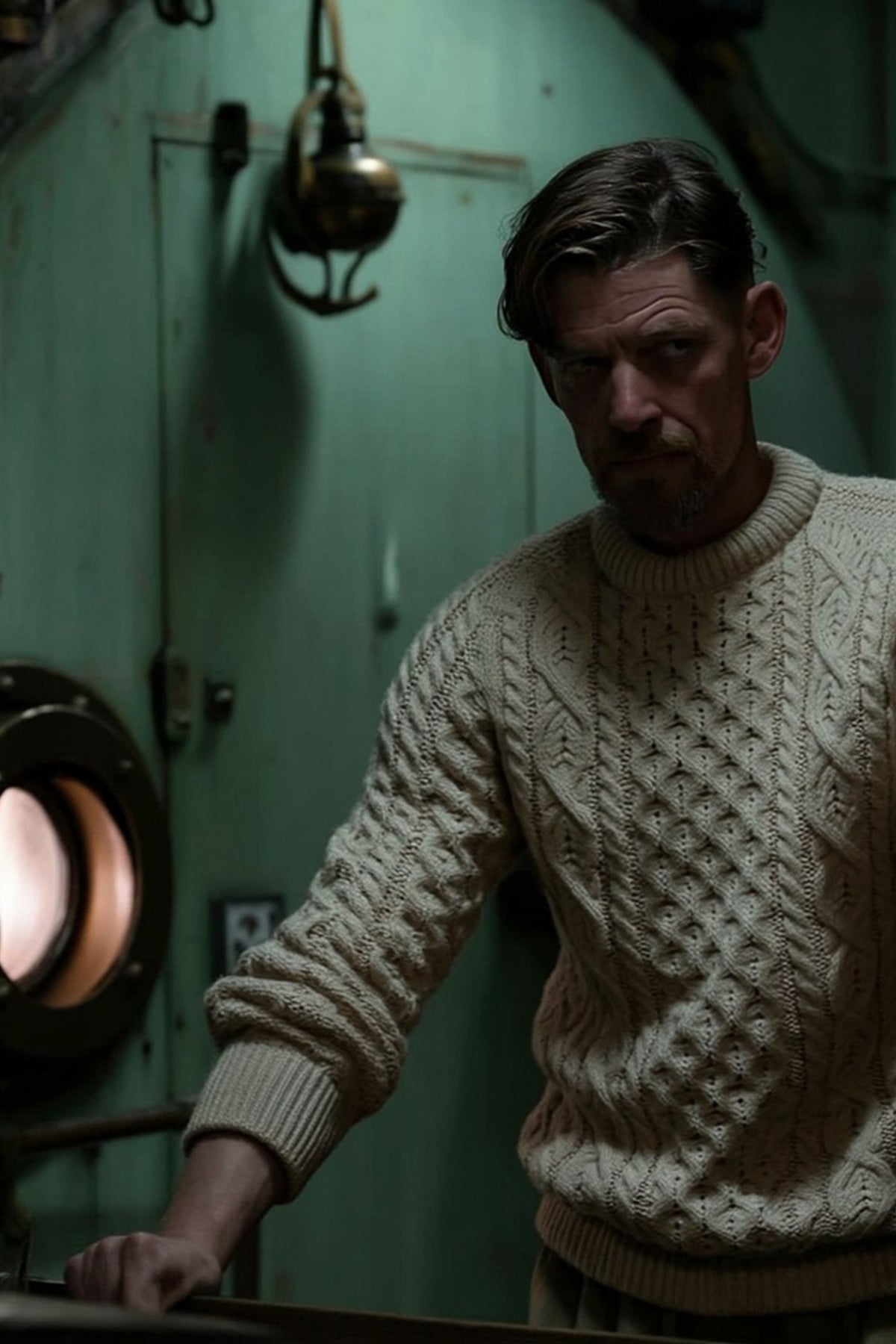 Peregrine - Hudson Aran Jumper in Ecru