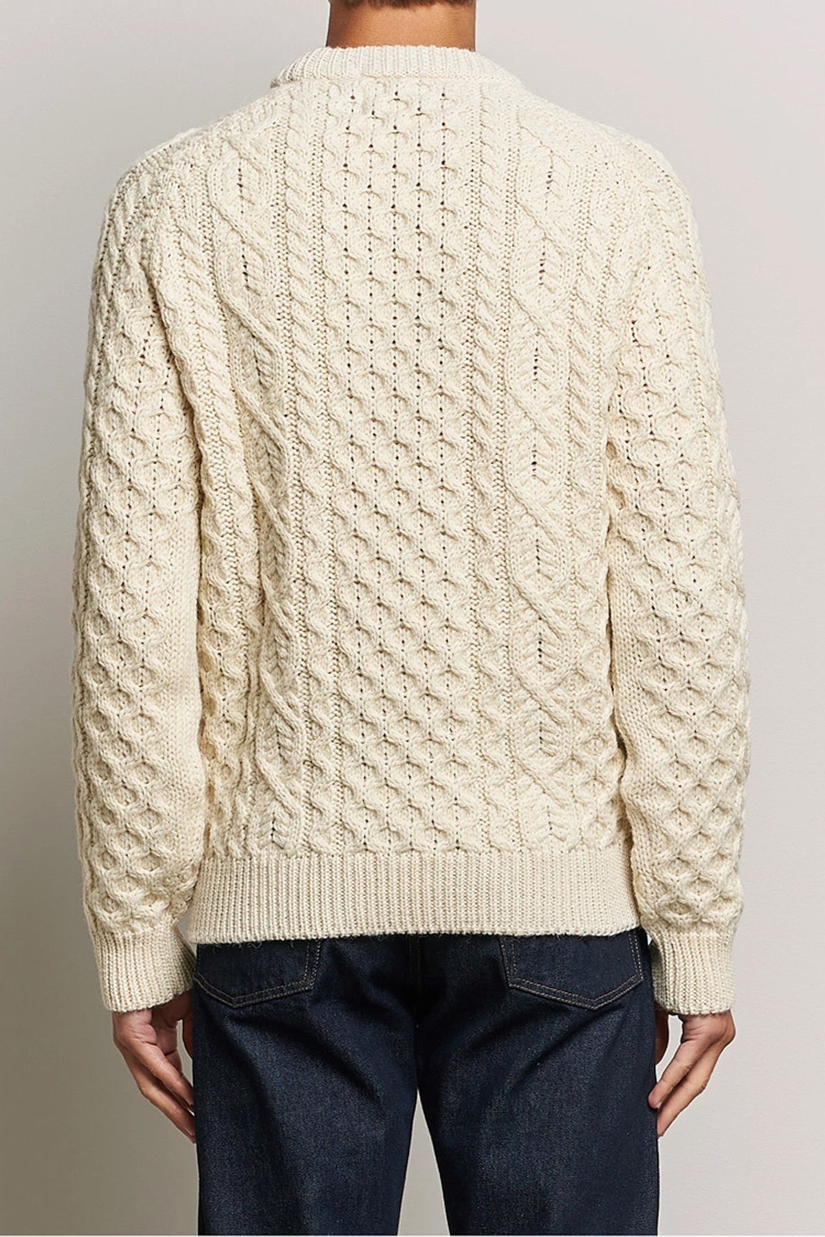 Peregrine - Hudson Aran Jumper in Ecru