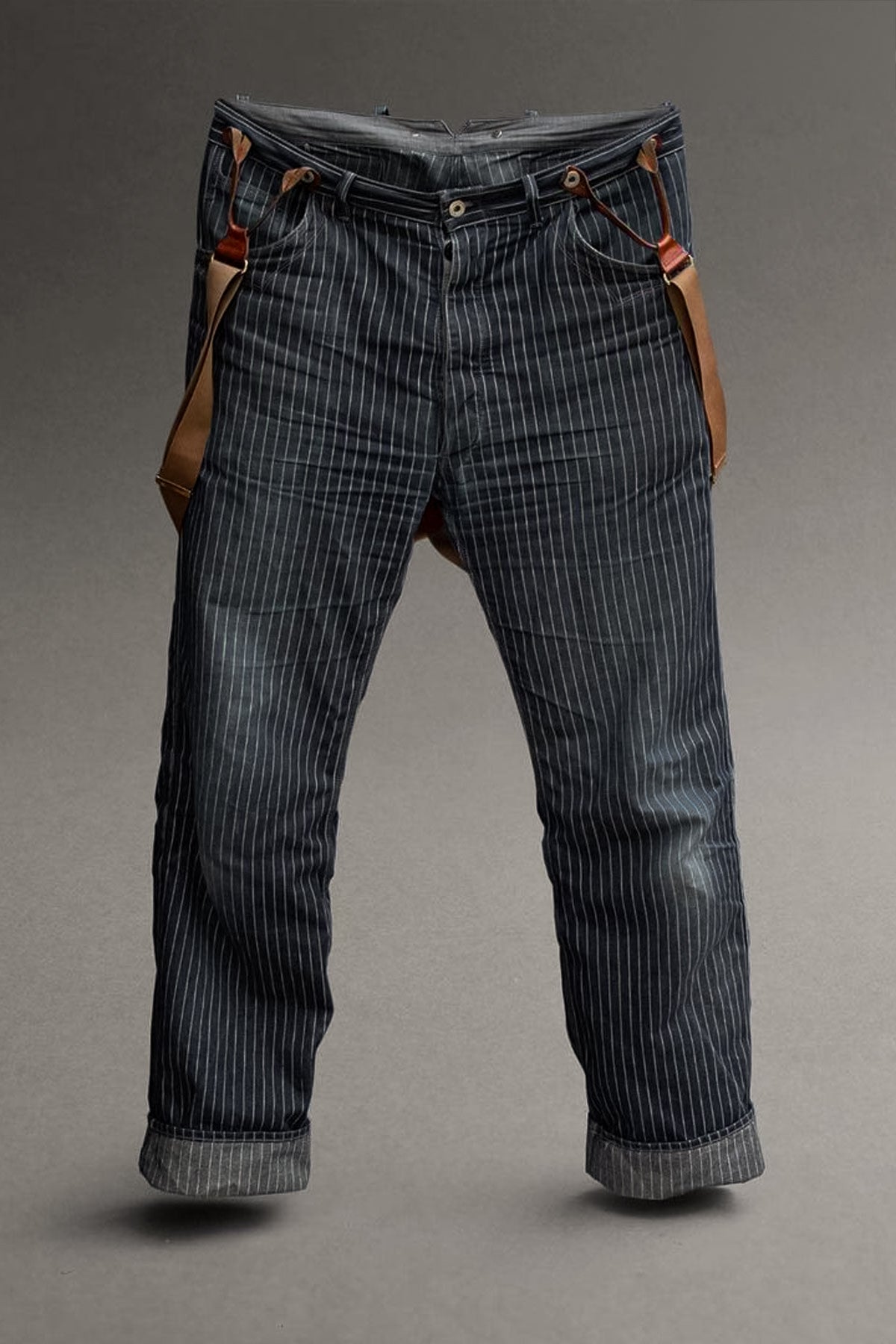 Blue Blanket - IJ1 JP03 Waist Overall Loose Fit, 11 oz. Japanese Dark Indigo Pinstripe Selvedge Denim