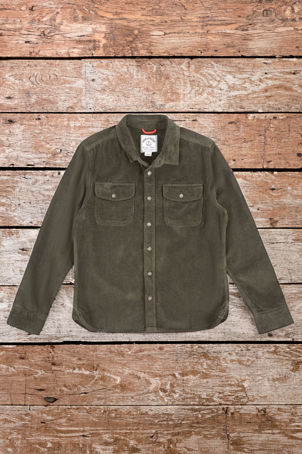 Iron And Resin - Forest Corduroy Shirt in Green