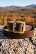 Jean Dessel - Single Pin Brass Buckle Leather belt in brown (3 cm)