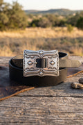 Jean Dessel - Mesa Western Buckle Leather belt in black (4 cm)