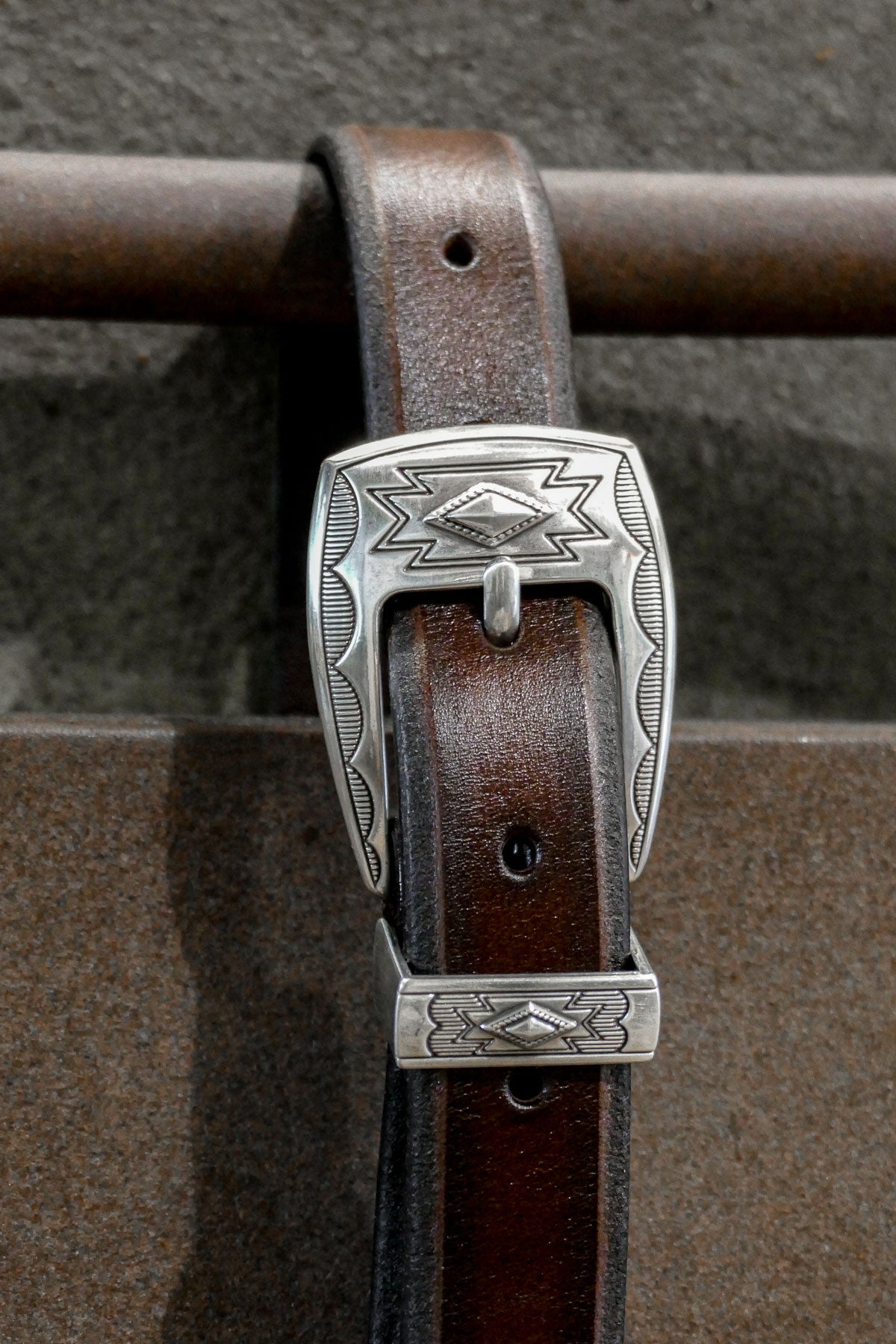 Alberto Luti - Type 948/25 Southwestern Leather Belt in Dark Brown