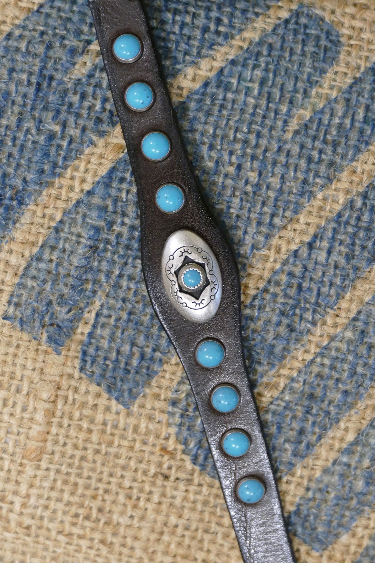 Alberto Luti - Turquoise Bracelet in Dark Brown Leather