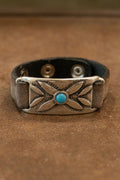 Alberto Luti - Turquoise and Leaves Bracelet in Suede