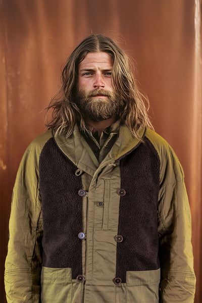 Universal Works - Reversible Mackinaw Jacket Light Olive Twill