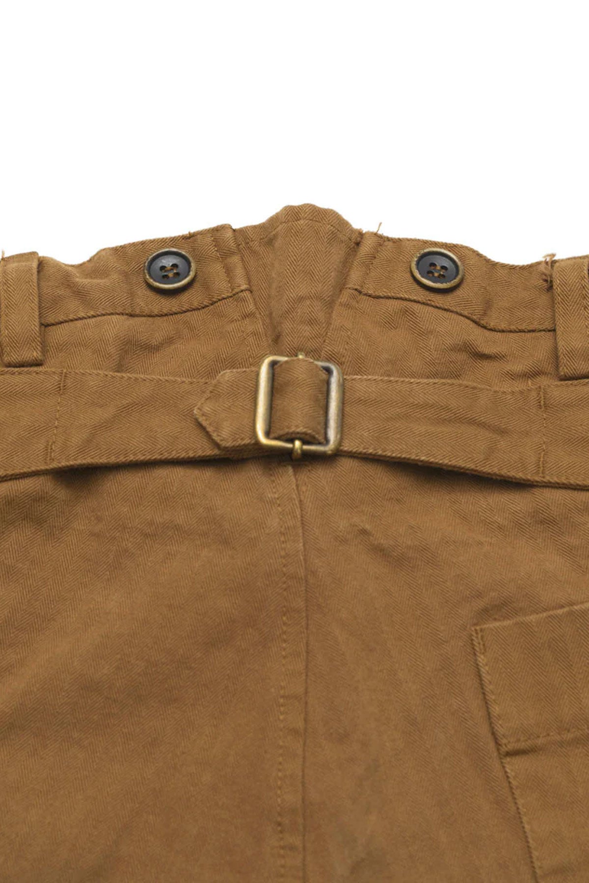 A Piece of Chic  - "Le Manard" Japanese HBT Work Pants in Rust with Suspenders