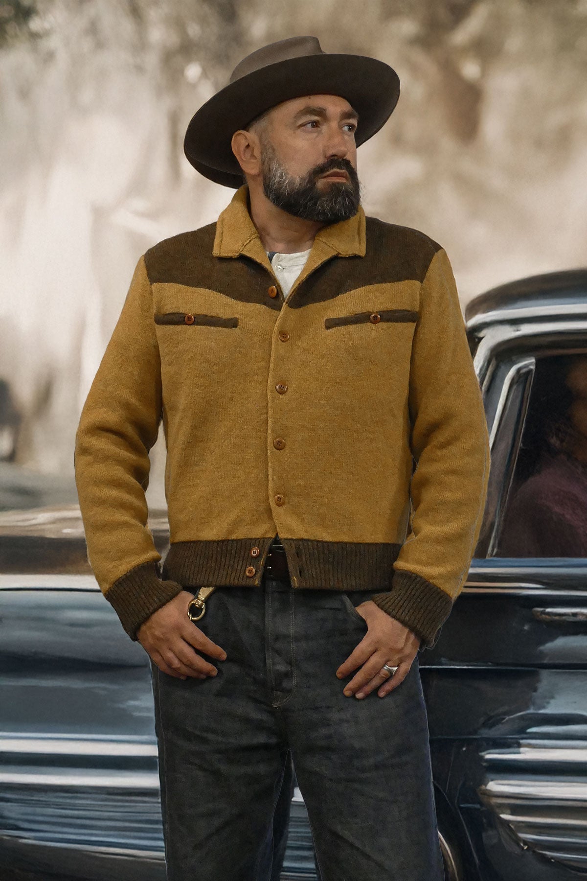 Max Rohr x GRP - Max 3 Bic Short Jacket C - 18oz. 100% Virgin Wool in Ocher and Brown