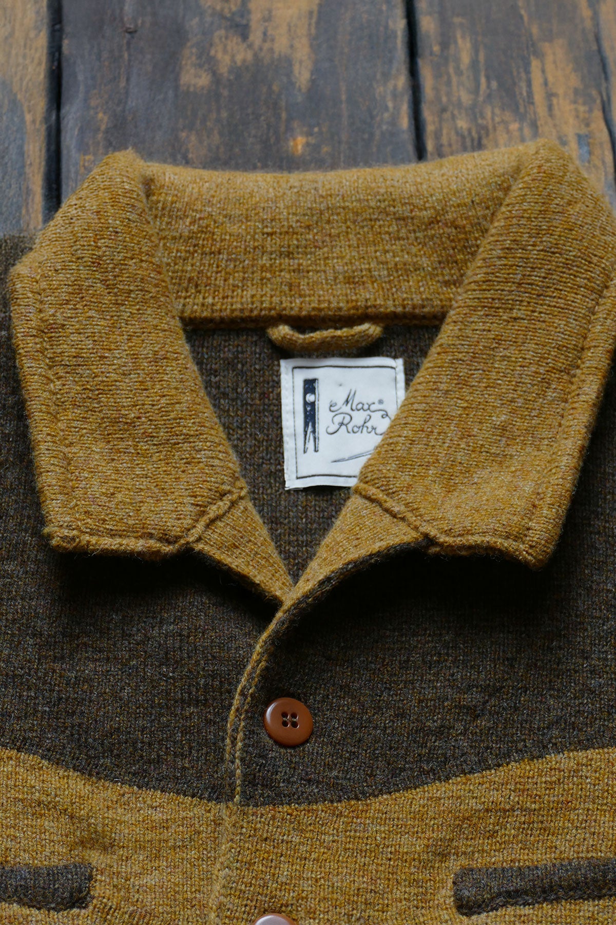 Max Rohr x GRP - Max 3 Bic Short Jacket C - 18oz. 100% Virgin Wool in Ocher and Brown