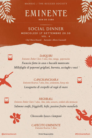 Eminente Social Dinner Vol. 04 - September 17 -  20.30