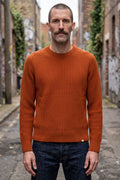 Merz b. Schwanen - Blade Merino Wool / Cashmere Blend Waffle Pullover - Rust
