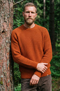 Merz b. Schwanen - Blade Merino Wool / Cashmere Blend Waffle Pullover - Rust