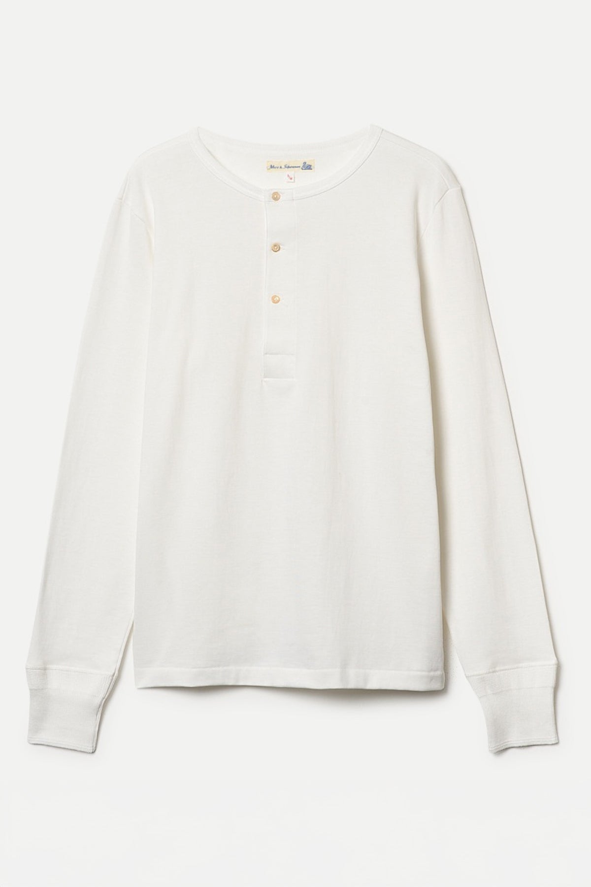 Merz b. Schwanen - 2M06 Vintage Machine Refined Henley, 6,8 oz/sq.yd, classic fit in white