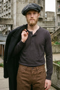 Merz b. Schwanen - 2M06 Vintage Machine Refined Henley, 6,8 oz/sq.yd - Charcoal