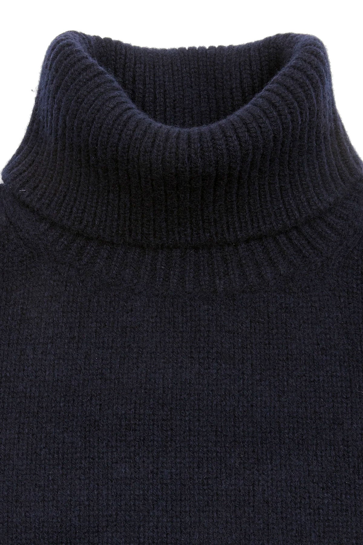 Merz b. Schwanen - LOCT01 Turtleneck Pullover, Merino Cashmere Blend in Dark Navy