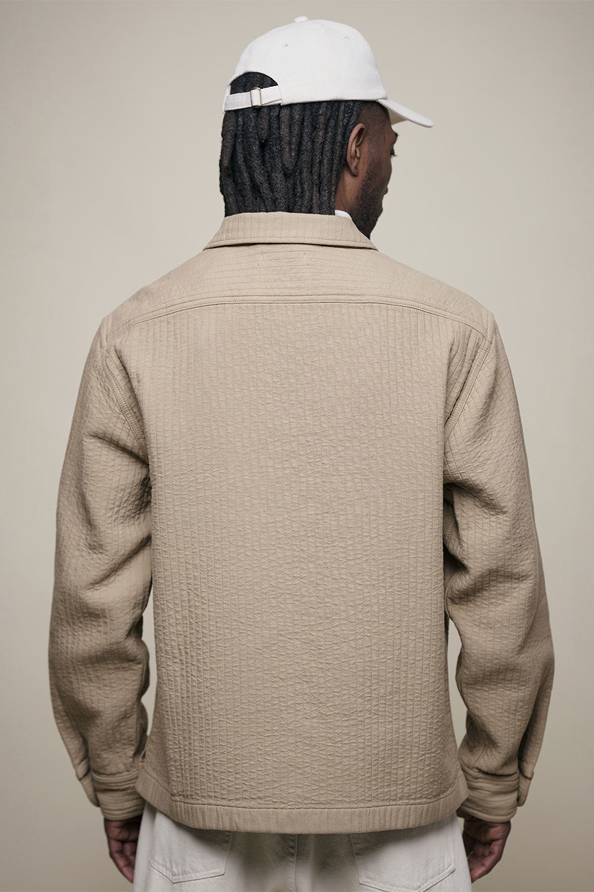 Merz b. Schwanen - Shirt 06PAD Padded Cotton Overshirt in Dusted Khaki