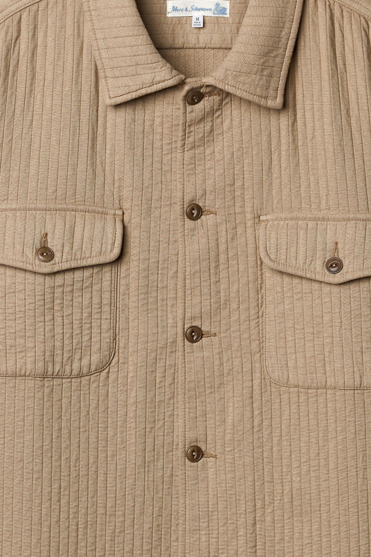 Merz b. Schwanen - Shirt 06PAD Padded Cotton Overshirt in Dusted Khaki