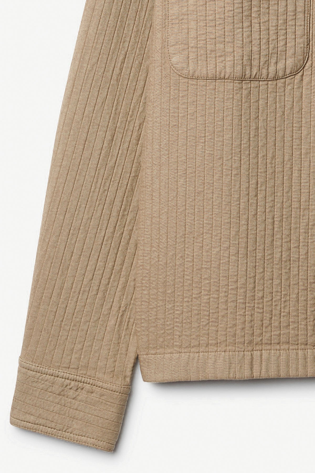Merz b. Schwanen - Shirt 06PAD Padded Cotton Overshirt in Dusted Khaki