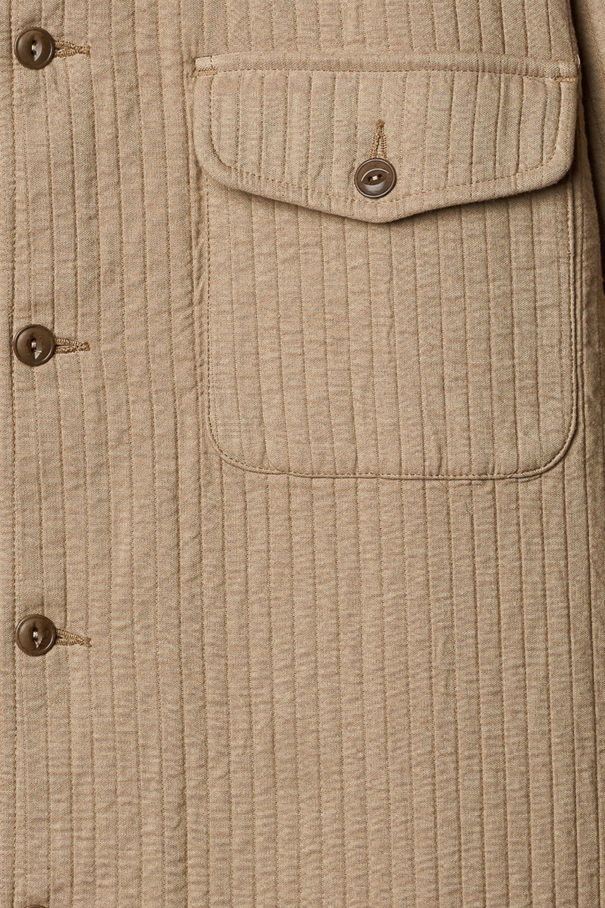 Merz b. Schwanen - Shirt 06PAD Padded Cotton Overshirt in Dusted Khaki