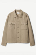 Merz b. Schwanen - Shirt 06PAD Padded Cotton Overshirt in Dusted Khaki