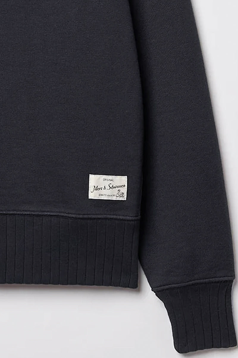 Merz b. Schwanen - Textured Heavyweight (16oz, 540 gsm) Rugged Fleece Cotton Sweatshirt in Charcoal
