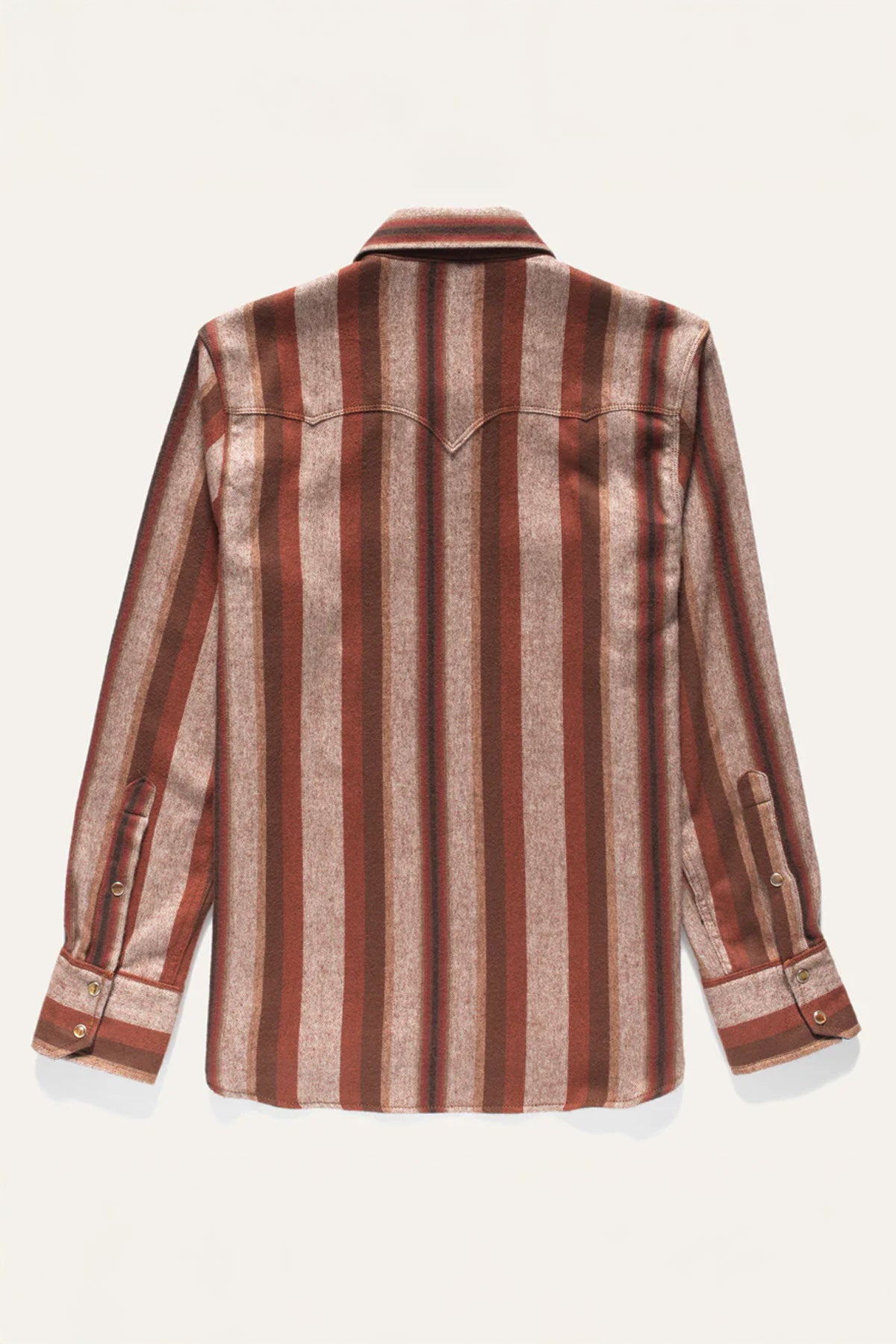 GINEW - Western Snap Shirt Flannel Mocha Stripe