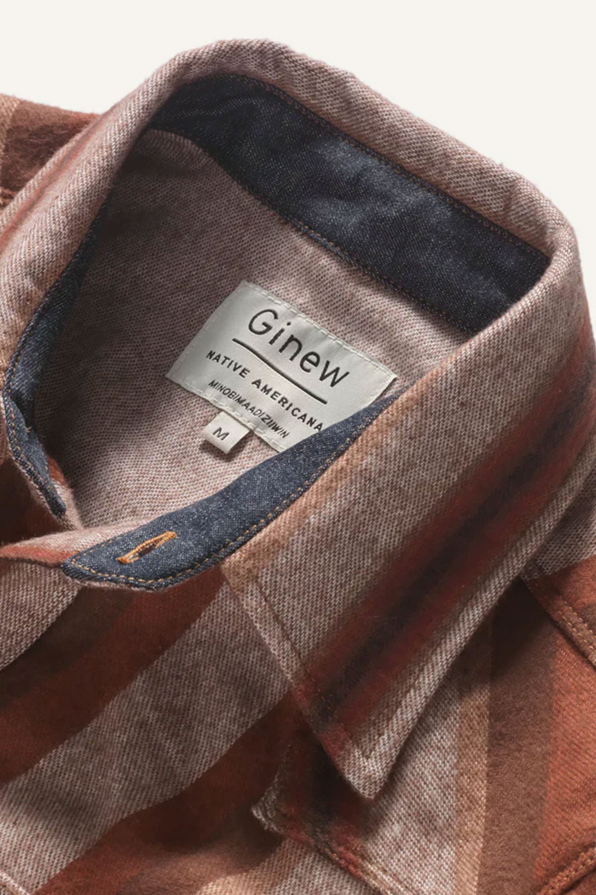 GINEW - Western Snap Shirt Flannel Mocha Stripe