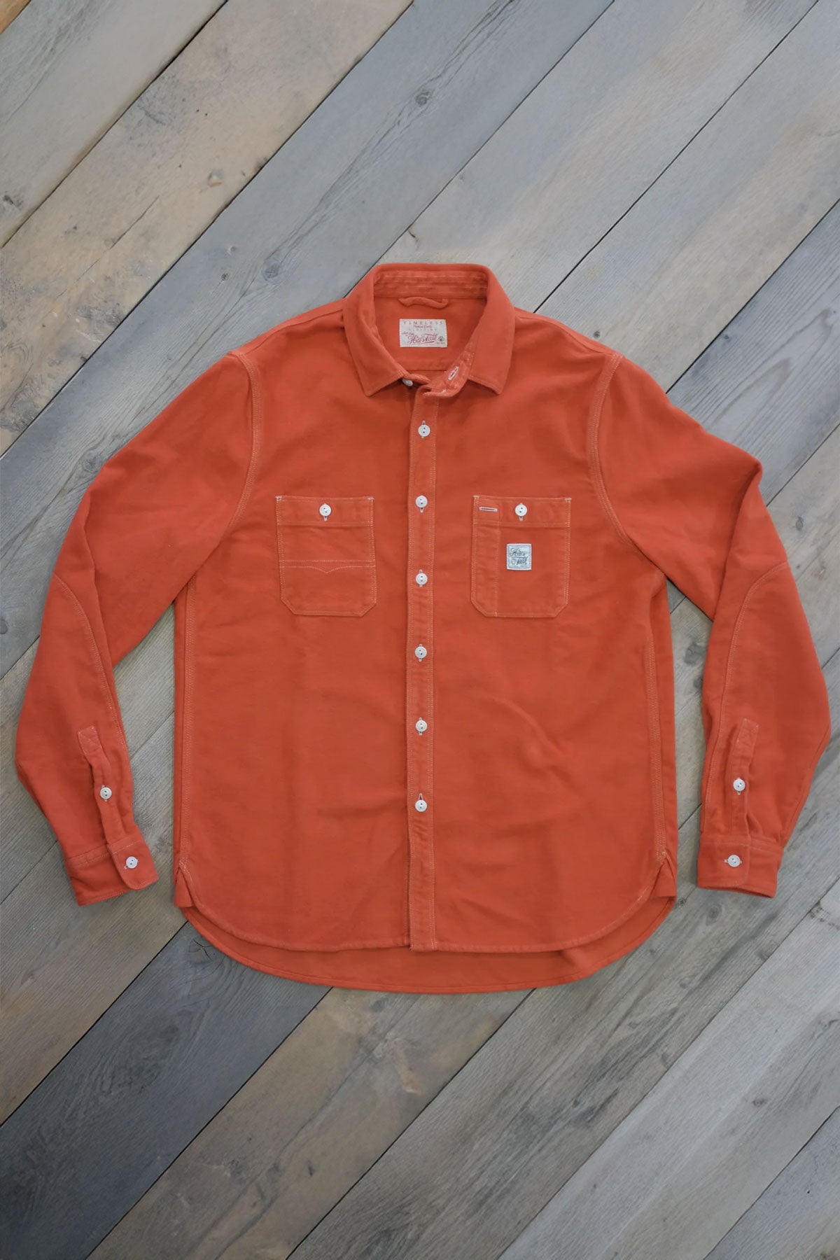 Hen's Teeth - HTM-S1M2 Work Shirt in Moleskin Rust