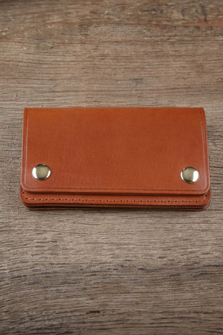 Ondura- Leather Slim Biker Wallet in Brown