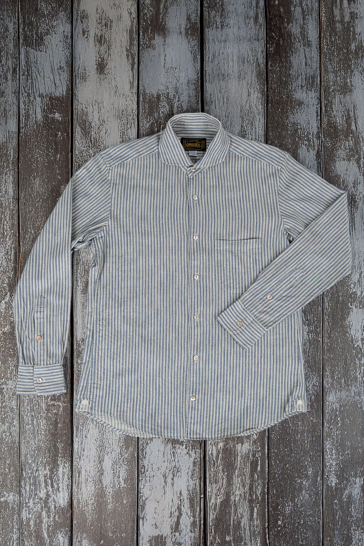 Orgueil - OR-5002B Windsor Collar Shirt - Indigo Stripe – The