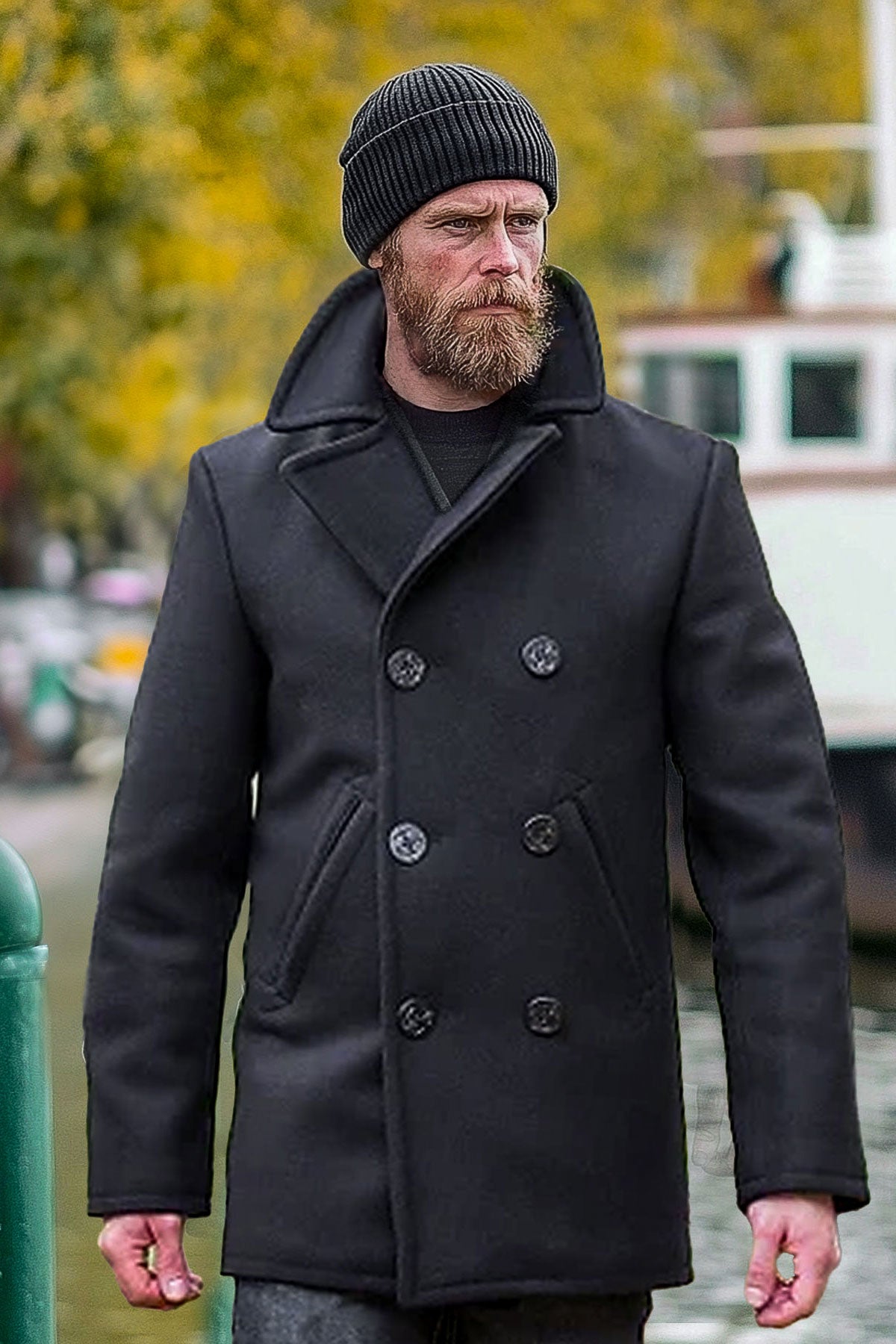 ジャケット・アウター NEIGHBORHOOD black wool P-coat s NEIGHBORHOOD black wool P-coat s