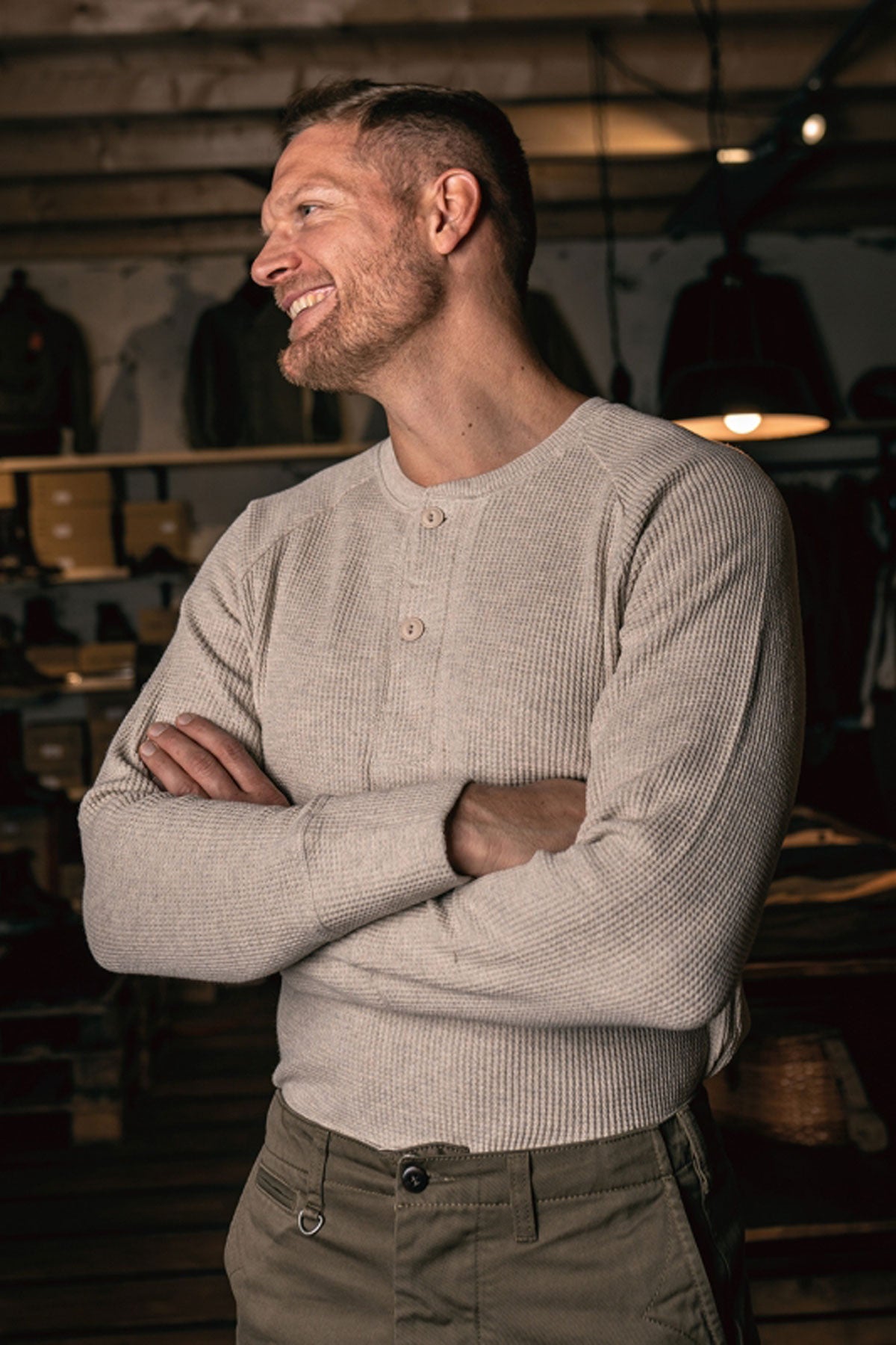 Pike Brothers - 1936 Waffle Henley in Natural