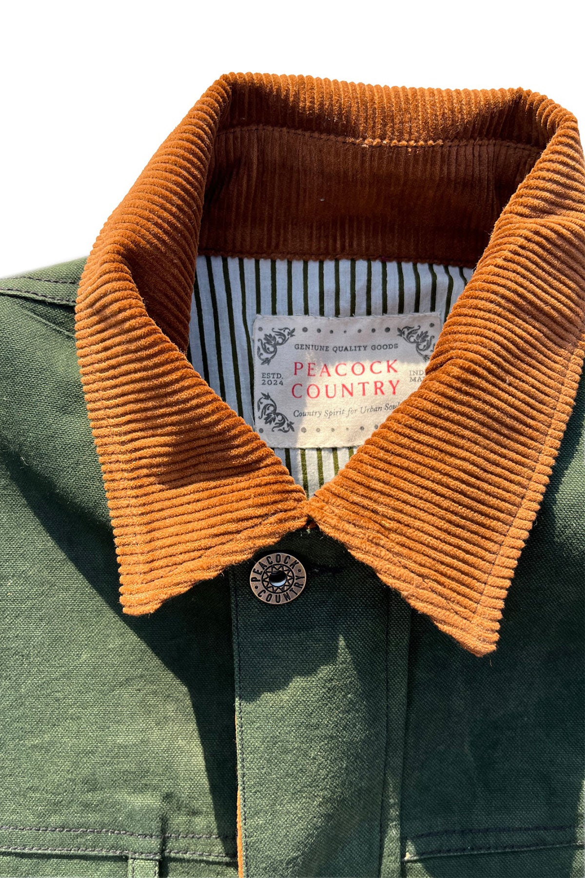 Peacock Country - Casual Cotton Duck Canvas Jacket - Green – The