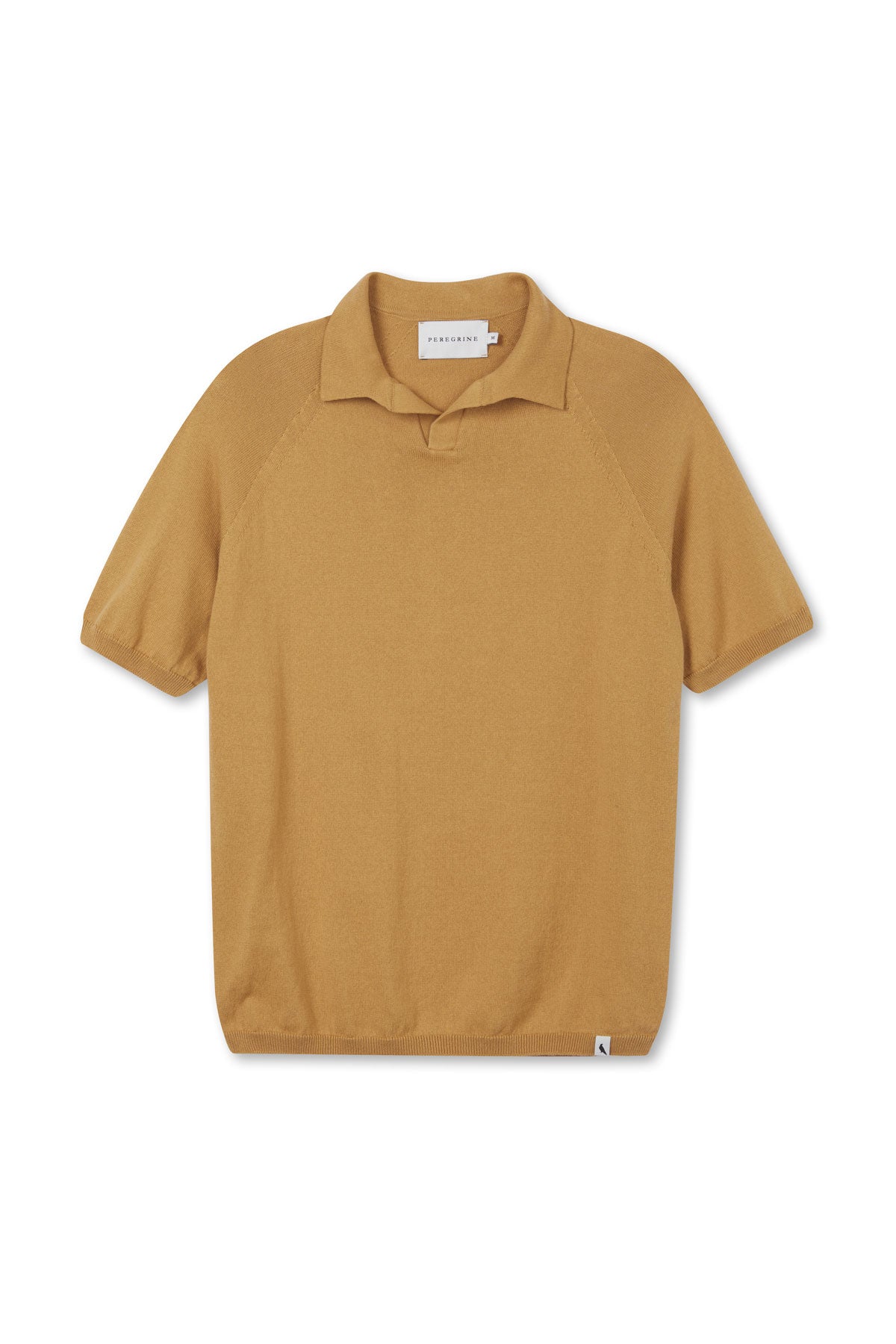 Peregrine - Knitted Emery Polo Shirt in Amber Nilo Organic Cotton