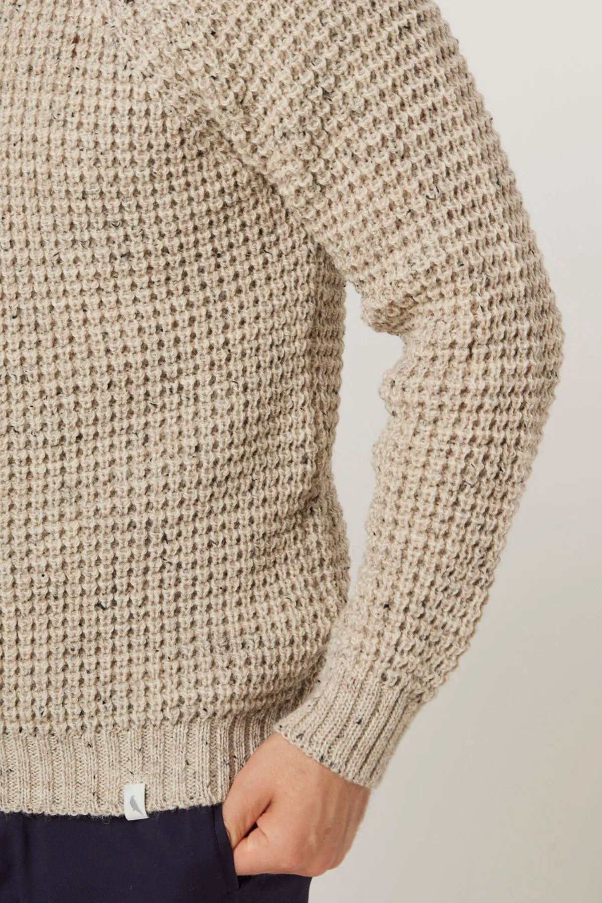 Peregrine - Waffle Crew Neck Jumper in Skiddaw