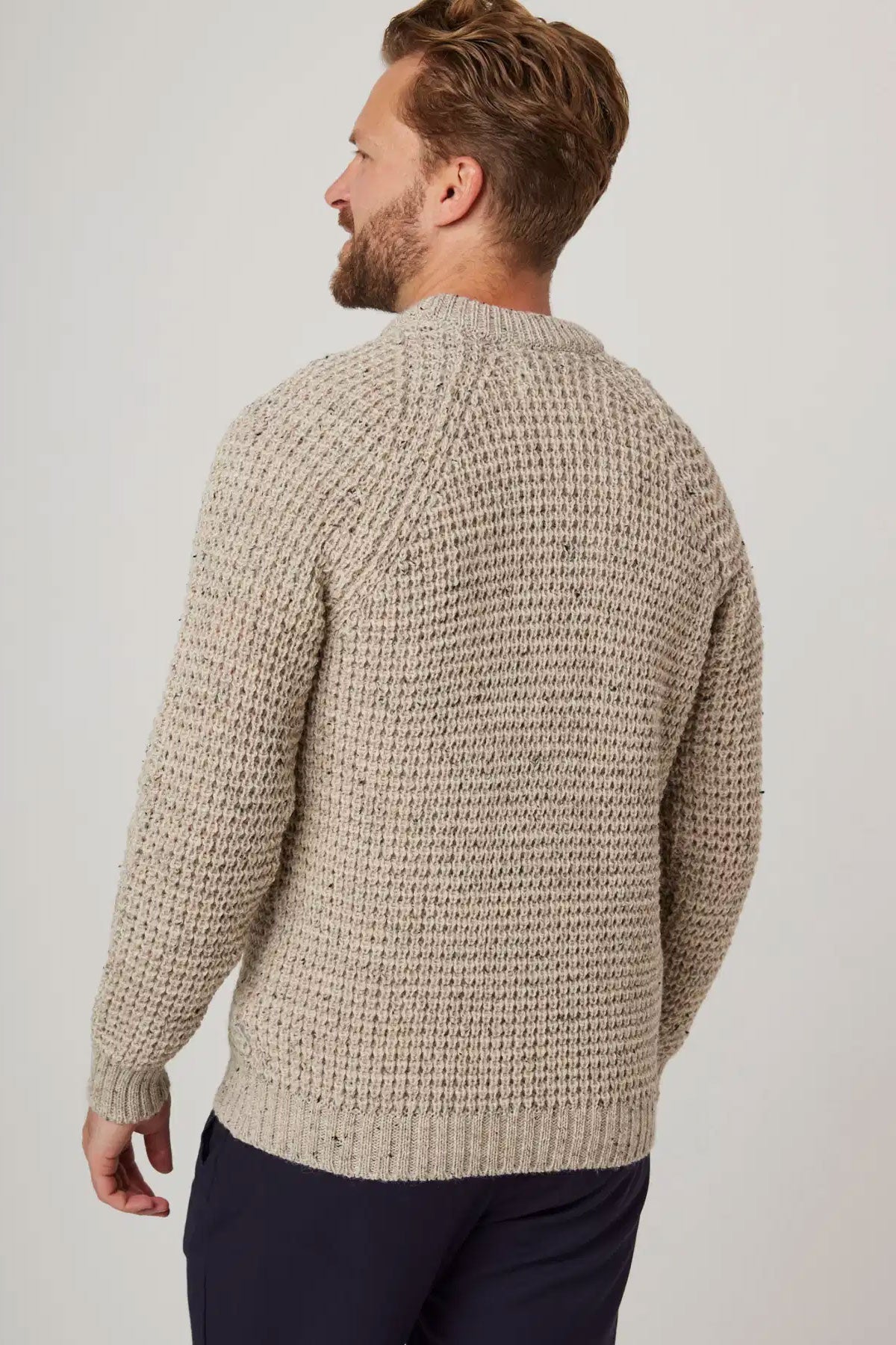 Peregrine - Waffle Crew Neck Jumper in Skiddaw