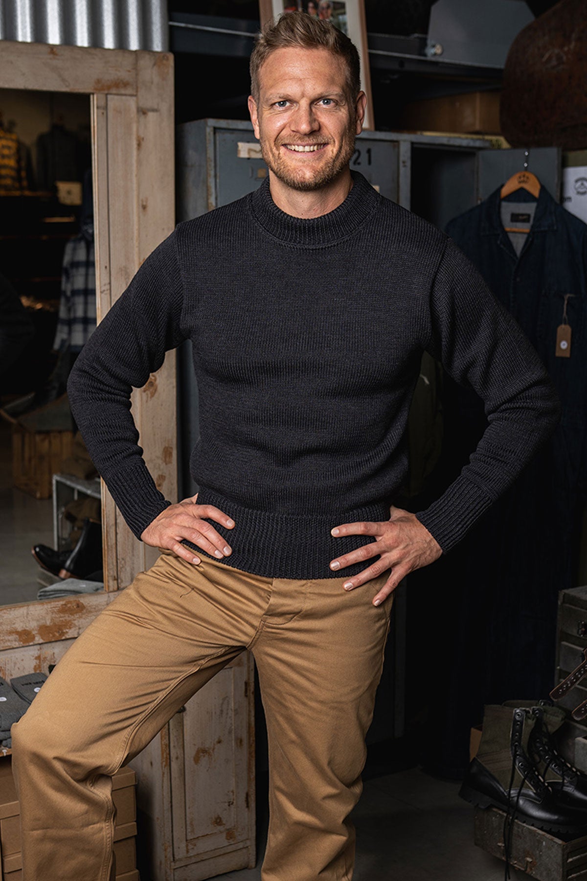 Pike Brothers - 1941 Wool USN Seaman Sweater - Anthracite
