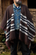 SLP - Poncho Sierra Stripe In 50% Organic cotton and 50% Sheepwool
