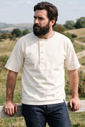 Prequel - C1016 Stiff Cotton Henley T-shirt (White)