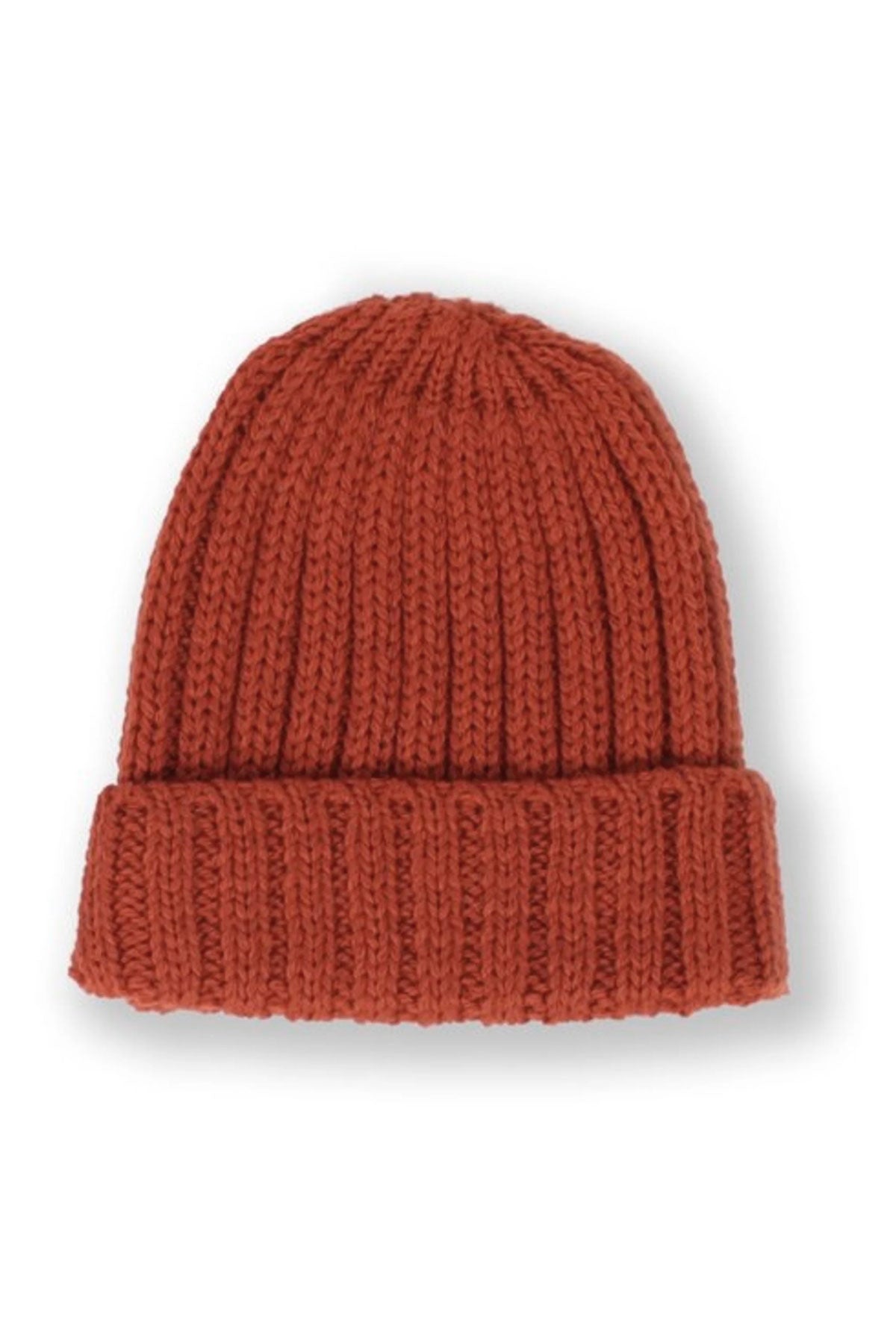 Peregrine - Ribbed Beanie in rust