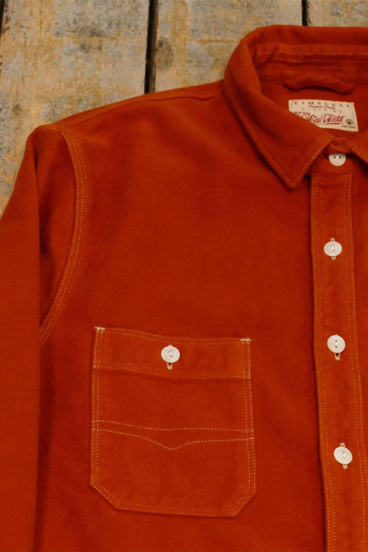 Hen's Teeth - HTM-S1M2 Work Shirt in Moleskin Rust