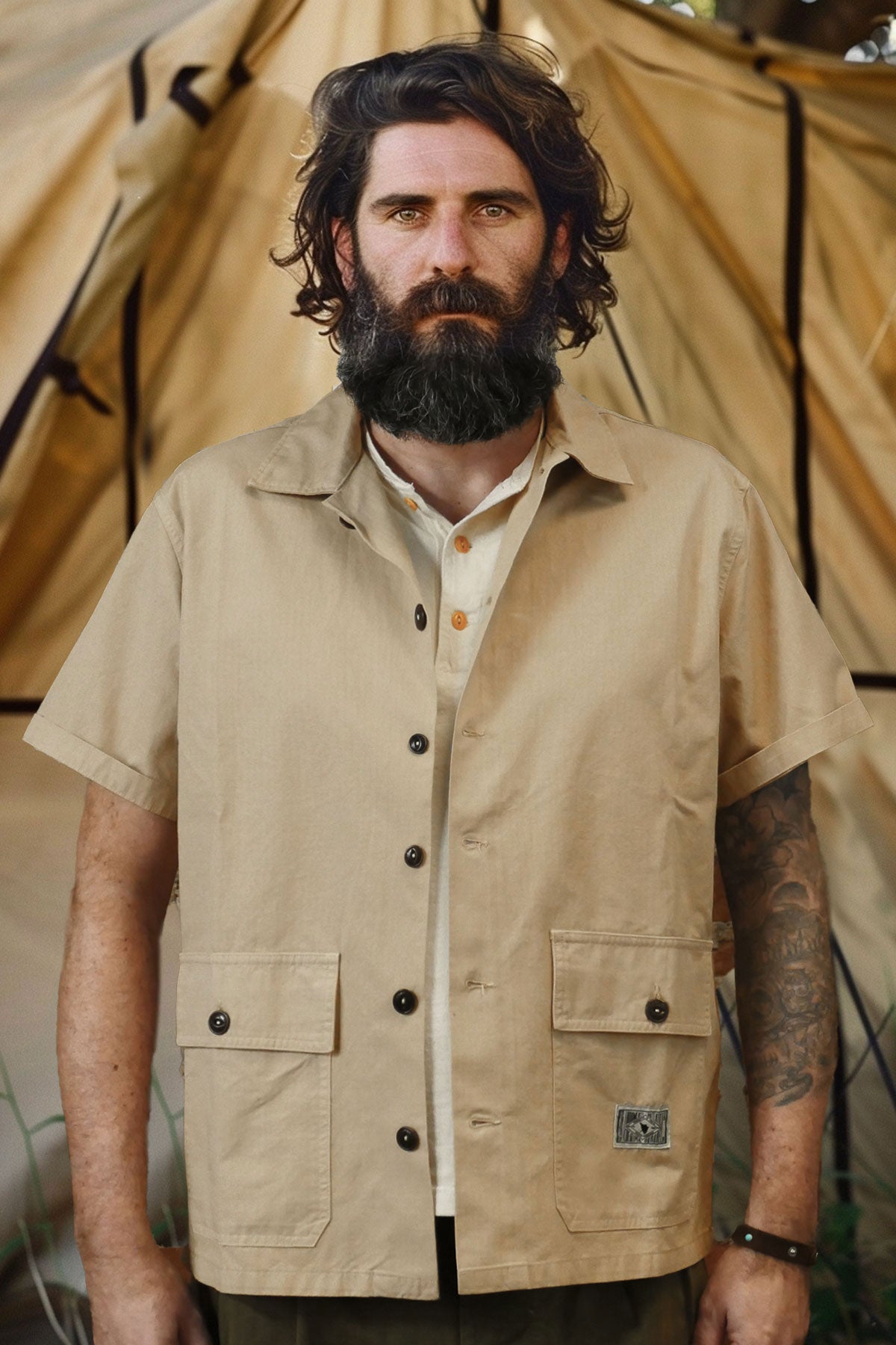 The Quartermaster - Safari Tropical Shirt in Ripstop Khaki – The