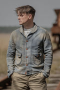 Scarti Lab - Cossack jacket 707-SU928 Vintage Wash in Light Blue