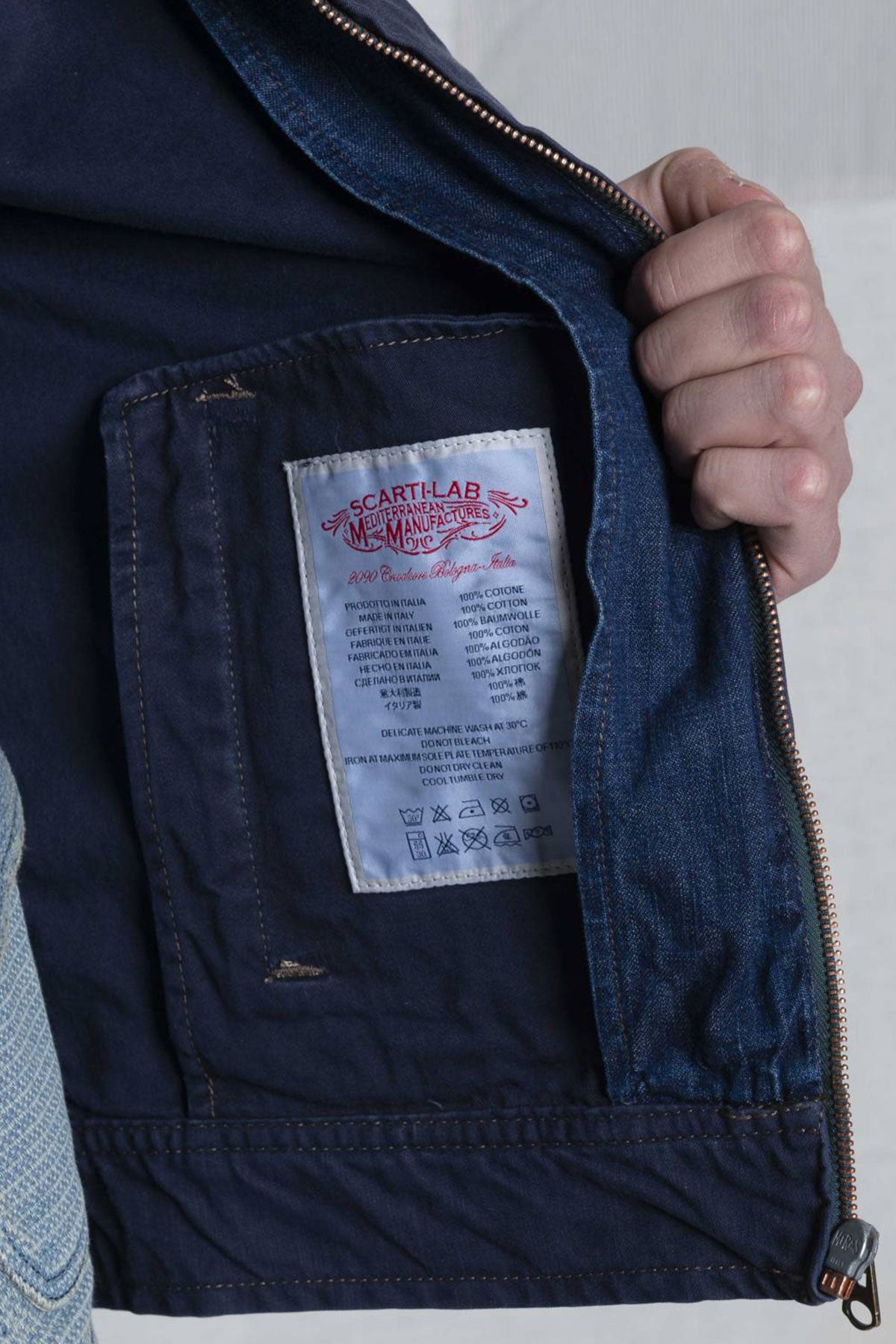 Scarti Lab - 713 SG824 Zip Jacket in Navy (100% Japanese Sateen