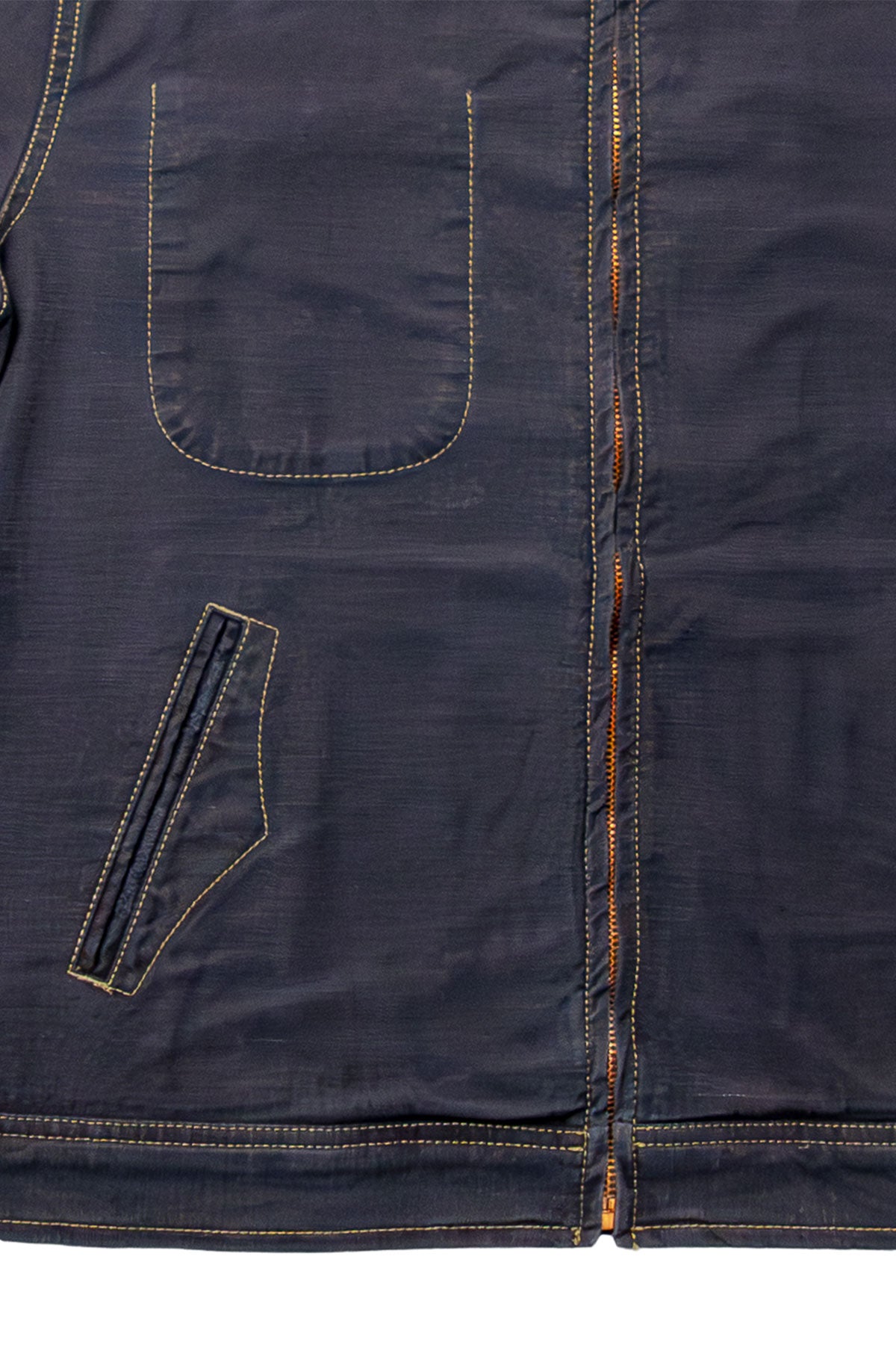 Scarti Lab - 713 SG824 Zip Jacket in Navy (100% Japanese Sateen