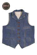 Scarti Lab Archive - 404 SG876 9 oz. Japanese Wabash Indigo Waistcoat (Vintage Wash)
